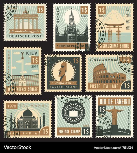 Postage stamps Royalty Free Vector Image - VectorStock