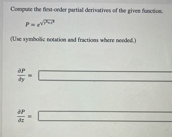 Answered Compute The First Order Partial Derivatives Of The Given