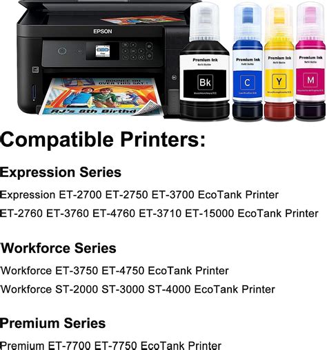 Compatible Epson Refill Ink Bottles Replacement For Ecotank Et