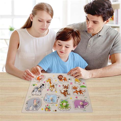 Children's Educational Toys Hand Grab Wooden Puzzle Cartoon Jigsaw ...