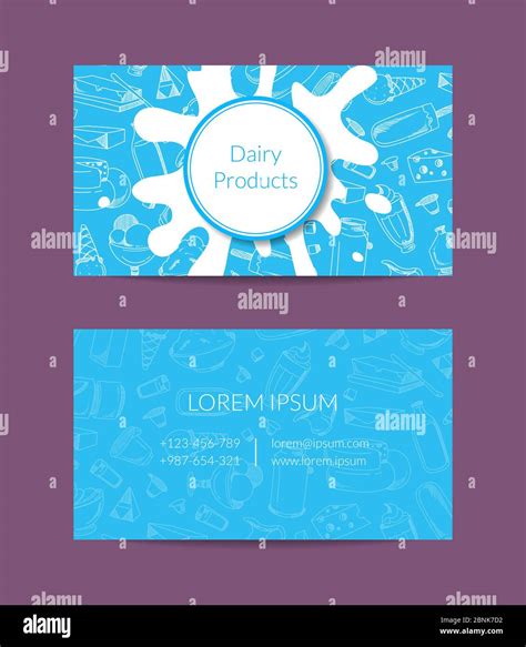 Vector Business Card For Dairy Shop Or Organic Farm Stock Vector Image