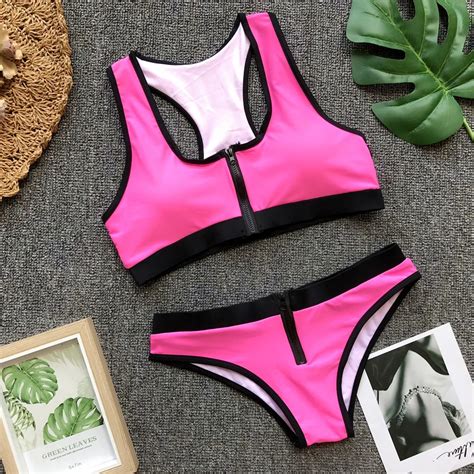 2019 Factory Custom Woman Sexy Bikini European Size Nylon 4 Colors