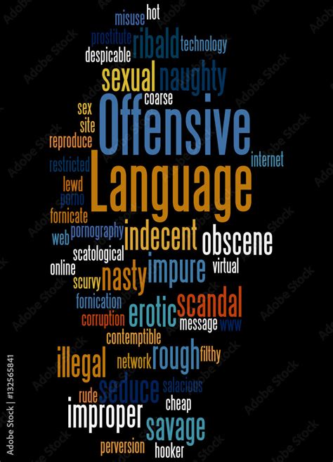 offensive language word cloud concept  ilustracion de stock adobe stock