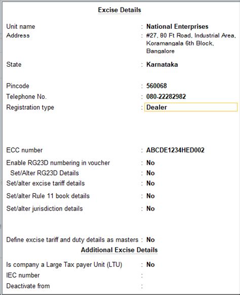 How To Enable Excise For Dealers Configure The Options In Tallyprime