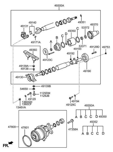 49360 26000 Genuine Hyundai Bracket Center Bearing Mounting