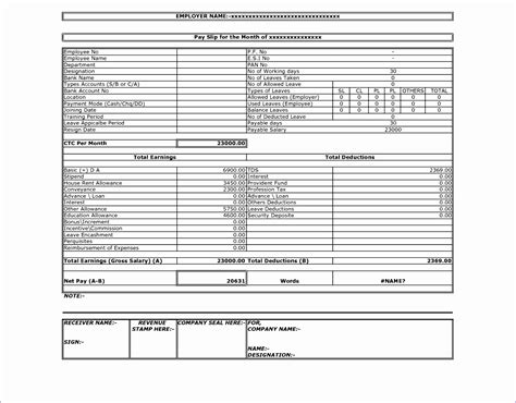 8 Payroll Slip Template Excel Excel Templates