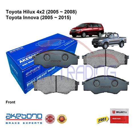 Genuine Akebono Front Brake Pads For Toyota Hilux 4x2 2005 2008