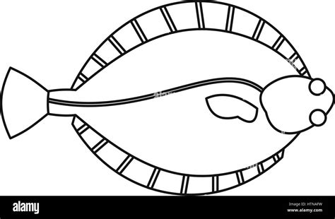 Flatfish Icon Outline Illustration Of Flatfish Vector Icon For Web