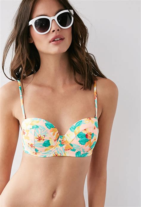 Forever 21 Tropical Push Up Bikini Top Lyst