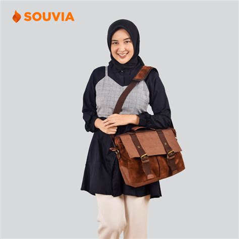 Tas Selempang Kulit Suede Souvenir Kantor Keren Souvia