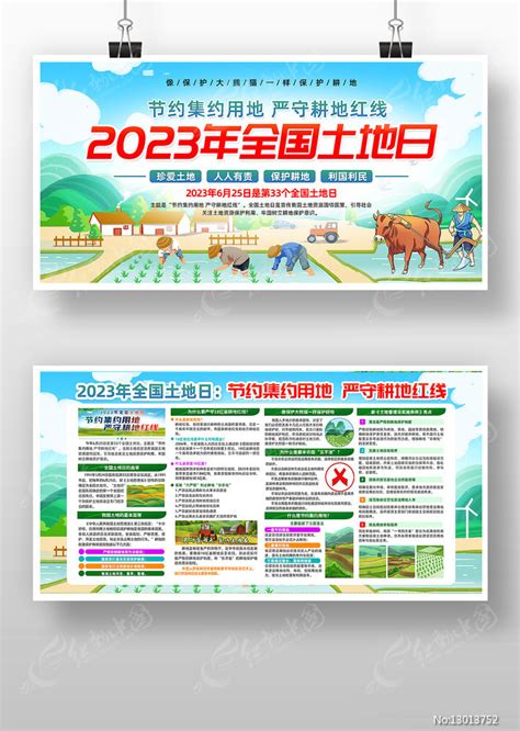 小清晰风2023年全国土地日宣传展板图片下载红动中国