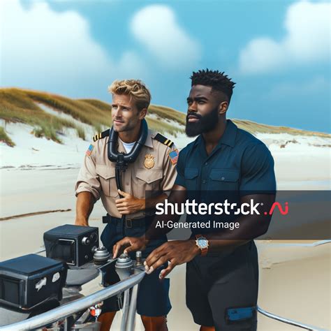Gay Blond Coast Guard Muscle Man AI Generated Image 2396176479 Shutterstock
