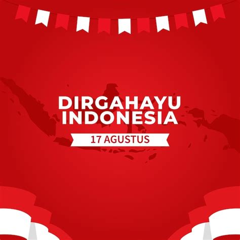 Dirgahayu Indonesia 17 Agosto Cartolina Dauguri Felice Del Giorno Dellindipendenza Dell