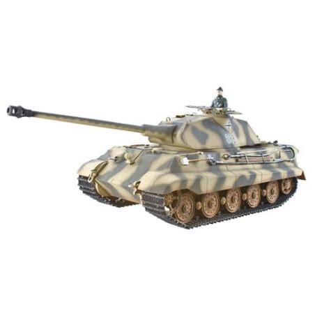 CHAR 2 4GHZ 1 16 KING TIGER COMPLET METAL BRUIT FUMEE TAIGEN