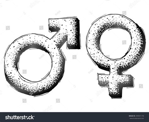 Hand Drawn Gender Symbols Dot Shading Stock Illustration 399941176