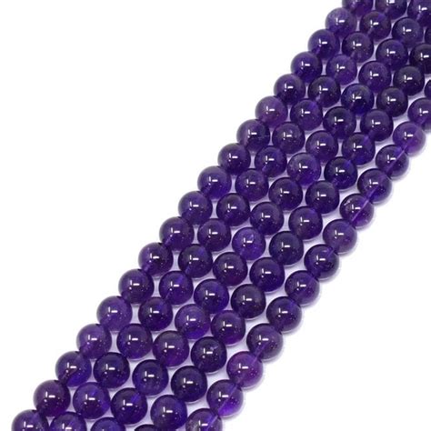 A Grade Amethyst Round Semi Precious Stones Mm Cm String Beads