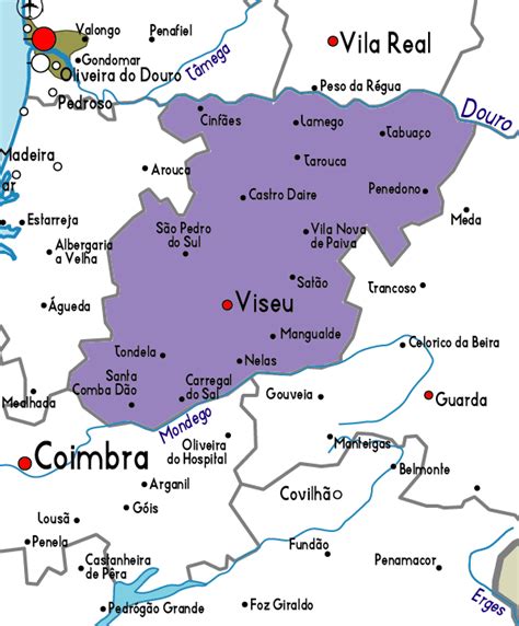 Viseu Mapa da Cidade Mapa Regional da Região de Portugal Brasil