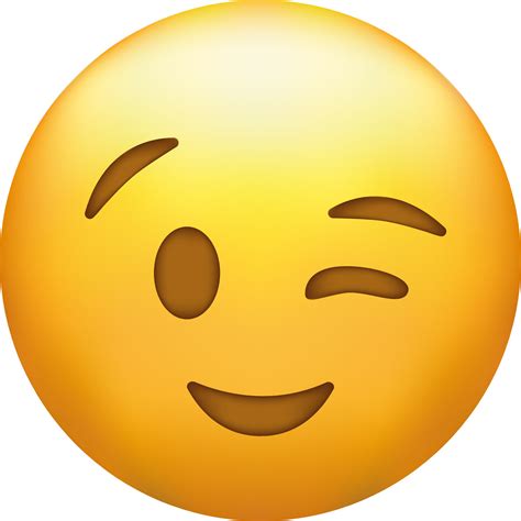 Emoji Piscando O Olho - piscando face. olho piscadela emoji, engraçado amarelo emoticon com ...