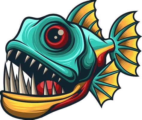 Premium Vector | Vector illustration of piranha mascot