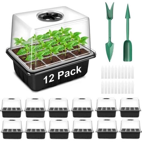 SERRE DE JARDINAGE Mini Serre pour Plantes 12 Pièces 144 Cellules