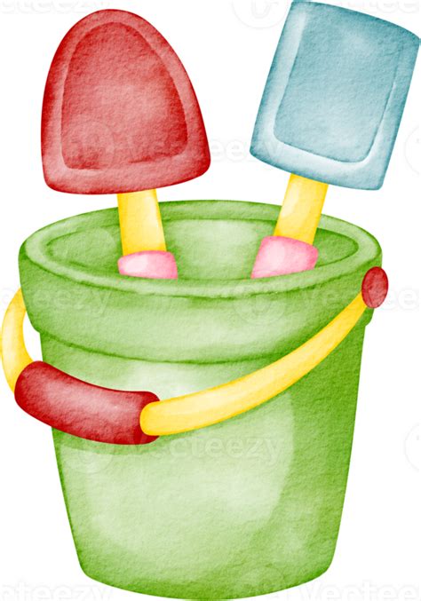 watercolor sand bucket clip art 36911642 PNG