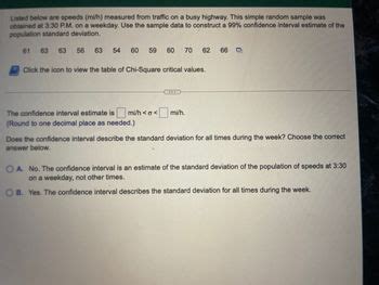 Answered Listed Below Are Speeds Mi H Measured Bartleby