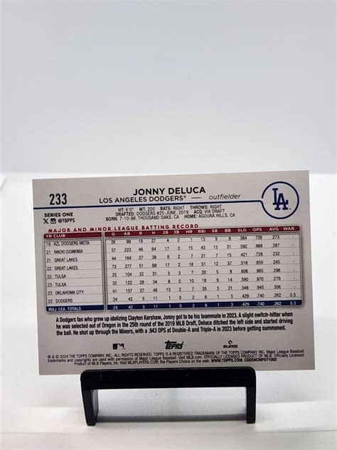 Topps Series Jonny Deluca Rookie Los Angeles Dodgers Ebay