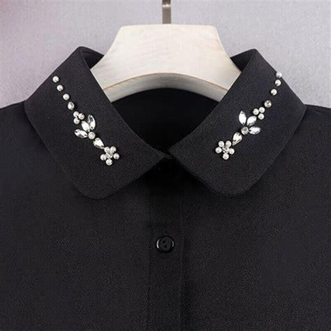 For Pearl Beading Floral Fake Lapel Collar Detachable Half Blo EBay