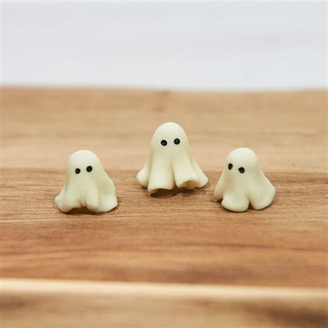 Glow In The Dark Mini Ghosts Tiny Polymer Clay Halloween Decorations