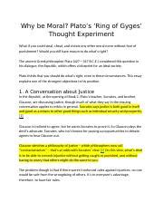 The Ring Of Gyges Plato S Moral Dilemma Unveiled Course Hero