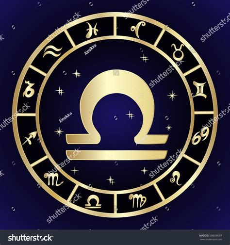 Libra Zodiac Sign Oval Frame Vector Stock Vector (Royalty Free ...