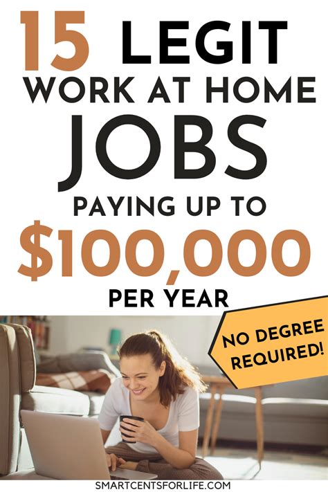 15 Legitimate Work From Home Jobs That Pay Up To 100 000 A Year With