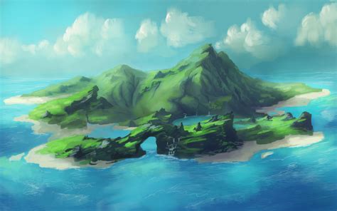 Artstation Island Landscape Speed Painting