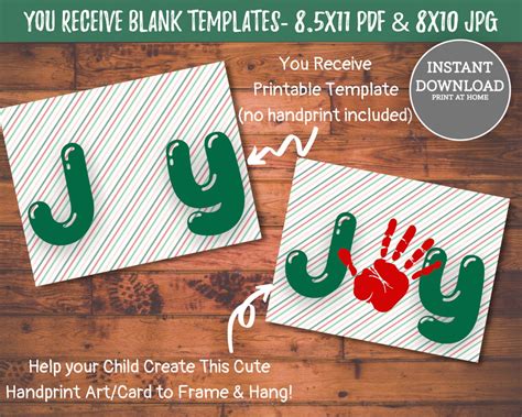 Christmas Hope Love Joy Handprint Craft Bundle Christmas Hand Etsy