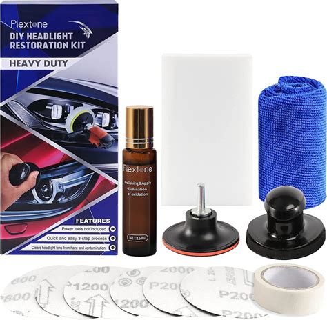 Plextone Professional Headlight Restoration Kit DIY Headlamp Brightener