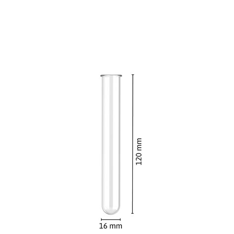 Reagenzglas mit Bördelrand 120 mm x 16 mm Reagenzgläser aus Glas