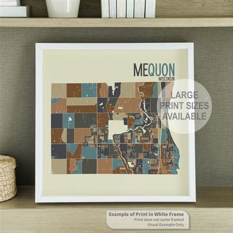 Mequon Wisconsin Art Map Print Ozaukee County By James Etsy