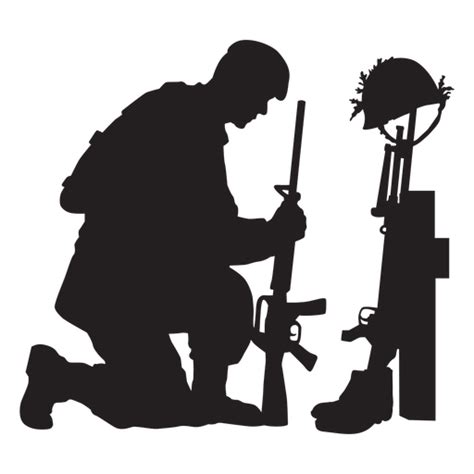 Army Soldier Kneeling Drawing