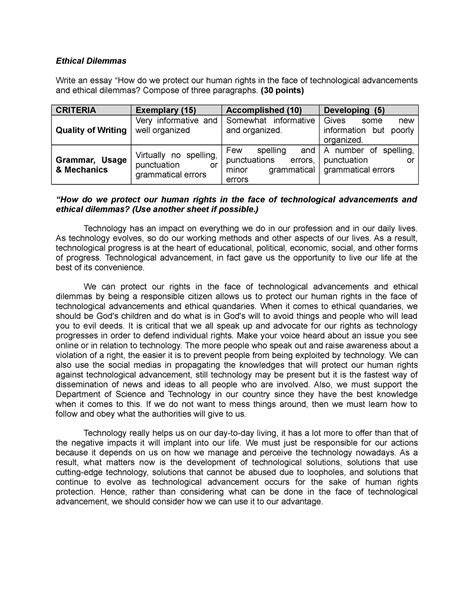Ethical Dilemmas How Do We Protect Our Human Rights In The Face Of
