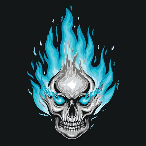 Blue Fire Skull