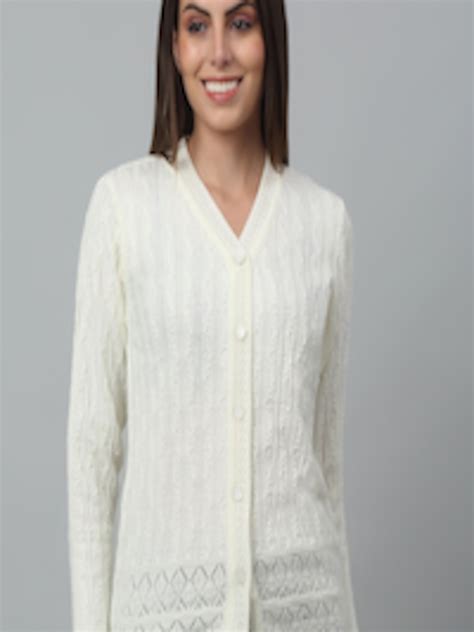 Buy Cantabil Cable Knit Self Design Acrylic Cardigan Sweater Sweaters