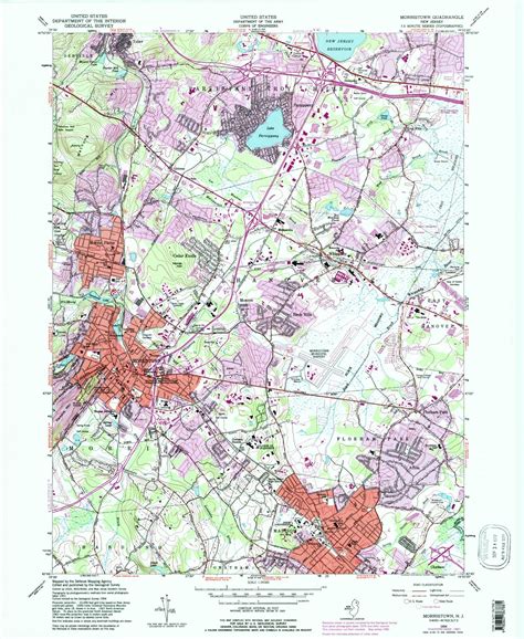 Classic USGS Morristown New Jersey 7.5'x7.5' Topo Map – MyTopo Map Store