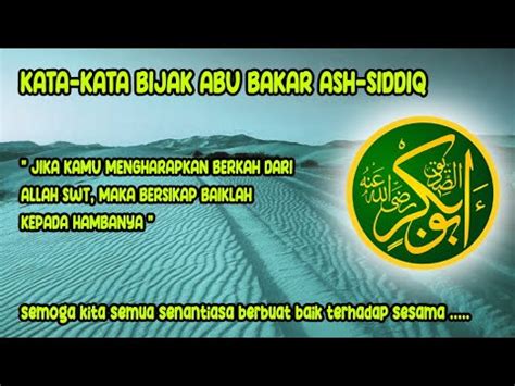 Kata Kata Bijak Abu Bakar Ash Shiddiq R A Media Islam Official YouTube