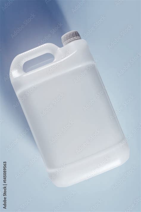 Unlabeled White Plastic Tank Canister Chemical Liquid Container Stock