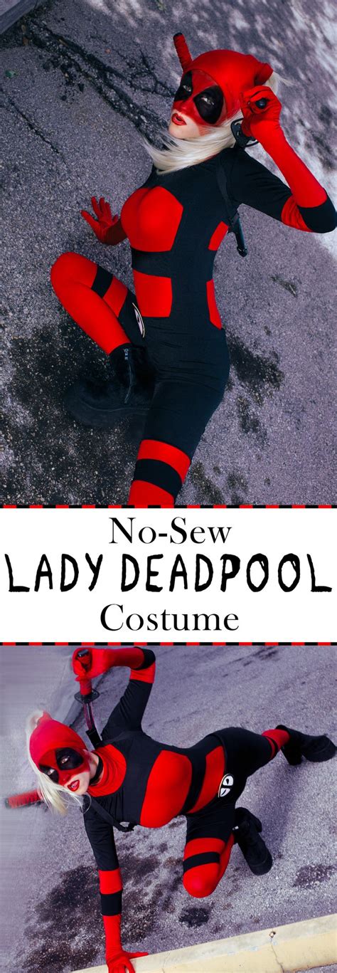 How To Make A No Sew Lady Deadpool Costume Female Deadpool Costume Deadpool Costume Deadpool