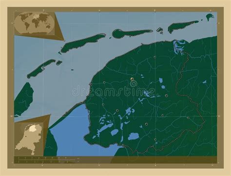 Friesland, Netherlands. Physical. Major Cities Stock Illustration ...