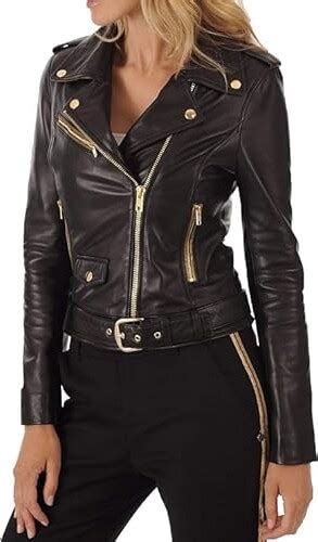 Skinoutfit Womens Leather Jacket Genuine Lambskin Motorcycle Bomber