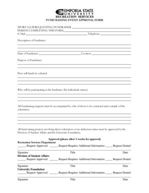 Fillable Online Emporia Sport Club Fund Raising Approval Form Emporia