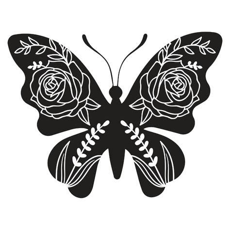 Flores Y Mariposa Dise O Svg Conjunto De Silueta De Mariposa Floral