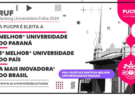 Ranking Universitário Folha 2024 confirma PUCPR no Top 3 das melhores